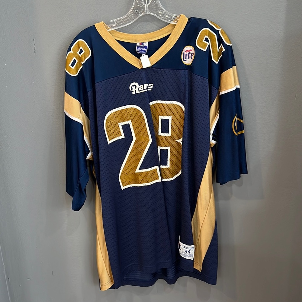 Vintage Rams Marshall Faulk Jersey w/ Miller Lite Patch Size Large